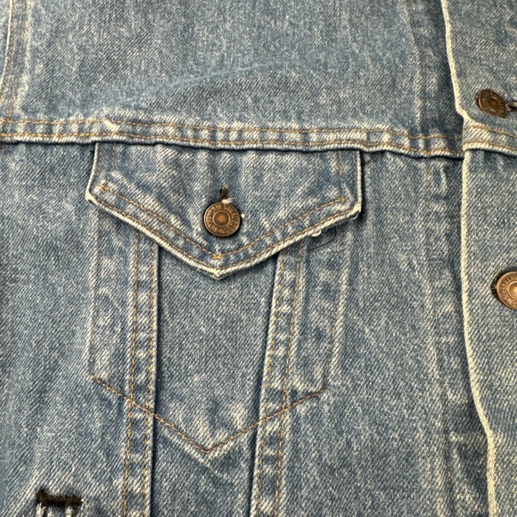 VTG Levi's Strauss & Co 70507 Reg Blue Wash Trucker Denim Jacket Mens XL - Picture 12 of 16